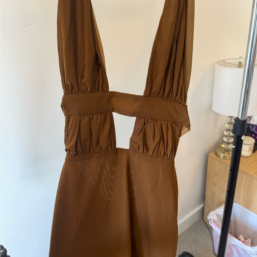 superdown Brown Backless Dress